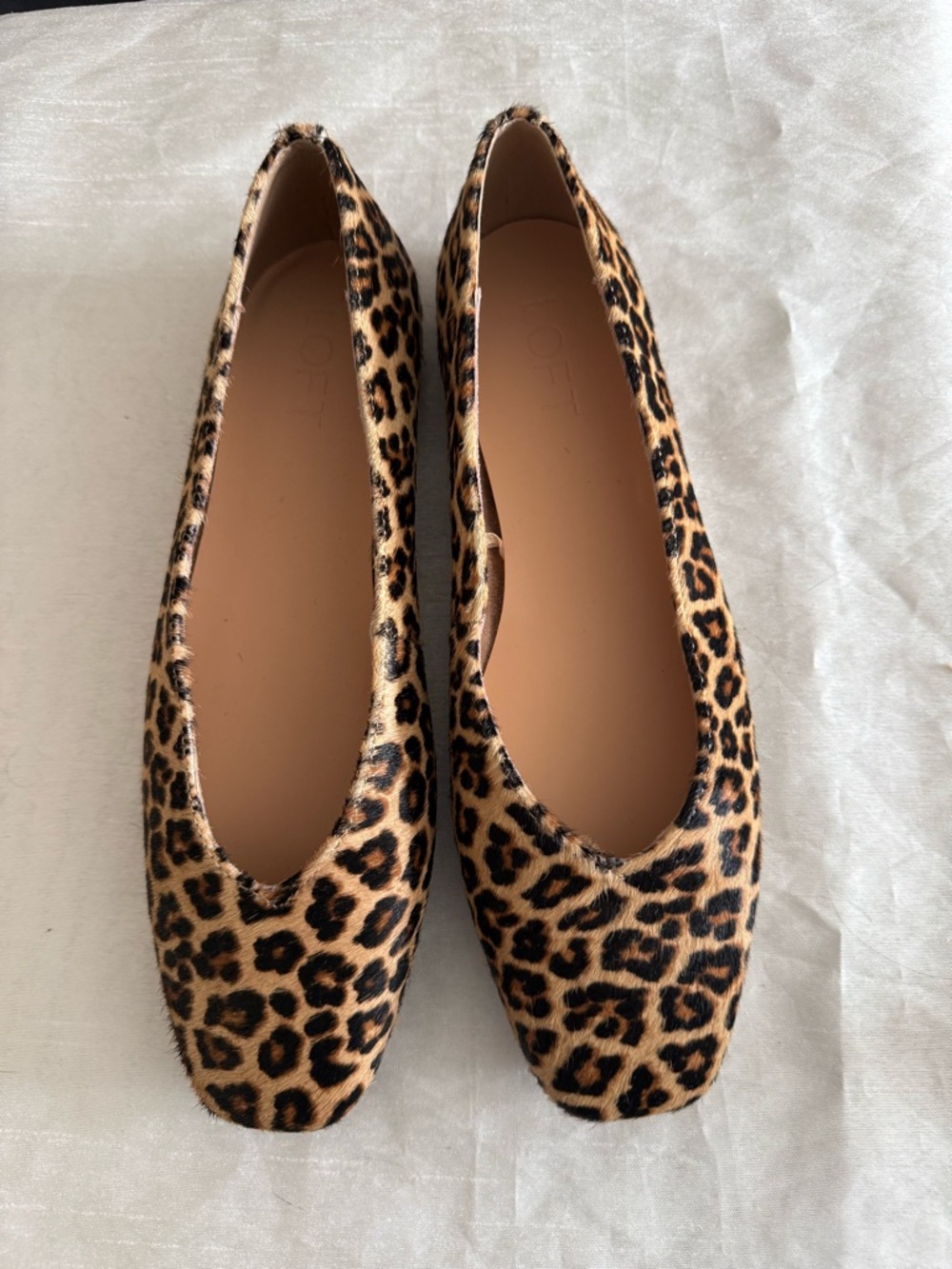 LOFT Women’s Leopard Print Ballet Flats - Tan/Black